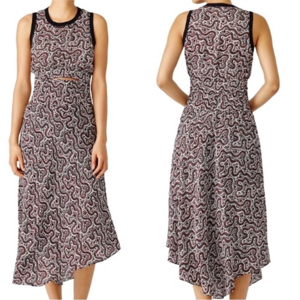 A.L.C. Sandra 100% Silk Cutout Floral Patterned‎ Midi Dress Women’s Sz 6 NWOT